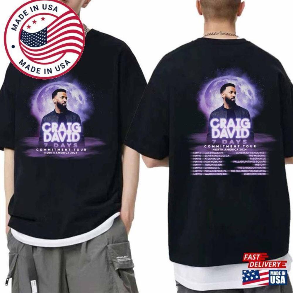 Craig David 7 Days Commitment Tour  Shirt Fan  Unisex 2 Sided